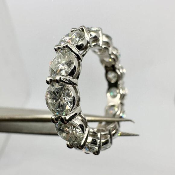 7 Ct Moissanite Diamond Eternity Ring Wedding Anniversary Band 5mm Iced Out - Picture 4 of 12